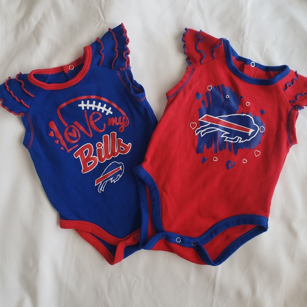 NFL BUFFALO BILLS Baby Onesie - Red and Blue 0/3M